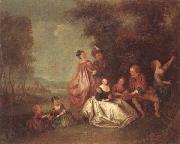 unknow artist An elegant company dancing and resting in a woodland clearing Germany oil painting artist